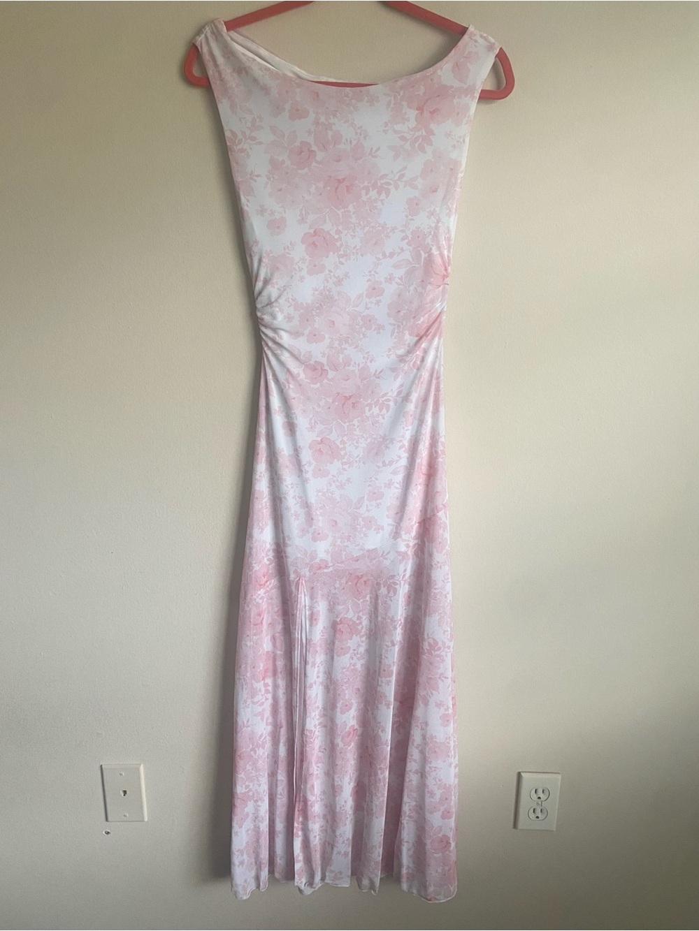 Altar’d State Samara Mesh Floral Maxi Dress Pink White Size S - Picture 1 of 12